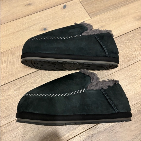 men’s Ugg Anders wool black platform slippers in black suede - Picture 4 of 9